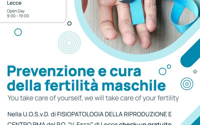 Giornata della salute maschile: Check-up gratuito sulla fertilità al Centro PMA del Vito Fazzi di Lecce