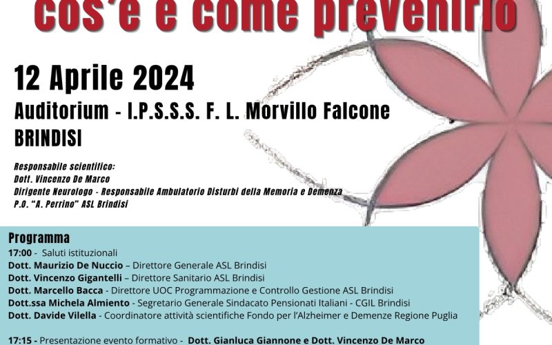 Demenze, evento di sensibilizzazione al Morvillo Falcone